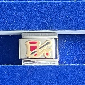 drum / drum stick set stainless steel charm for Italian Charm Bracelet